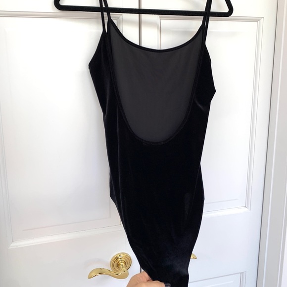 Zara Black Velvet Open Backed Bodysuit - Picture 7 of 9
